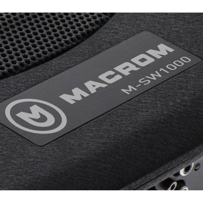 Subwoofer auto sotto sedile attivo sottile, 25 cm, piatto compatto con amplificatore, Macrom M-SW1000