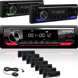 Autoradio stereo 1 din Macrom M-DL3100DAB, bluetooth usb sd aux-in 2 pre-out rca colori