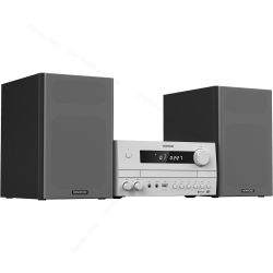 Impianto hi-fi stereo Kenwood M-822DAB, due casse reflex, bluetooth, radio fm e dab, lettore cd, porta usb, ingresso aux-in.