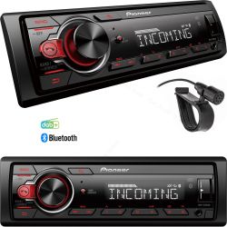 Autoradio 1 din Pioneer MVH-330DAB, bluetooth, dab am fm, usb, aux-in, 1 pre-out rca, tasti colore rosso