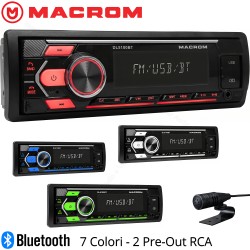Autoradio 1 din Macrom M-DL5100BT, Bluetooth, USB, Ingresso Aux-In, Uscite RCA, Uscita Subwoofer