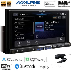 Autoradio monitor 1 din Alpine iLX-705D, Wi-Fi, Bluetooth, DAB, USB, Apple CarPlay e Android Auto Wireless, GPS Integrato