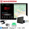 Autoradio monitor 1 din Macrom M-AN900, Wi-Fi, Bluetooth, USB, Sistema Operativo Android 10, GPS Integrato