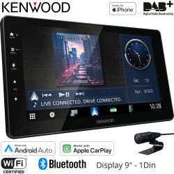 Autoradio monitor 1 din Kenwood DMX-F920DS, Wi-Fi, Bluetooth, DAB, USB, Apple CarPlay e Android Auto Wireless, GPS Integrato.