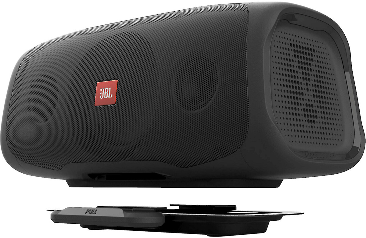 Subwoofer per auto attivo JBL BassPro GO, in cassa rimovibile con amplificatore,  che si trasforma in speaker bluetooth portatile full range.