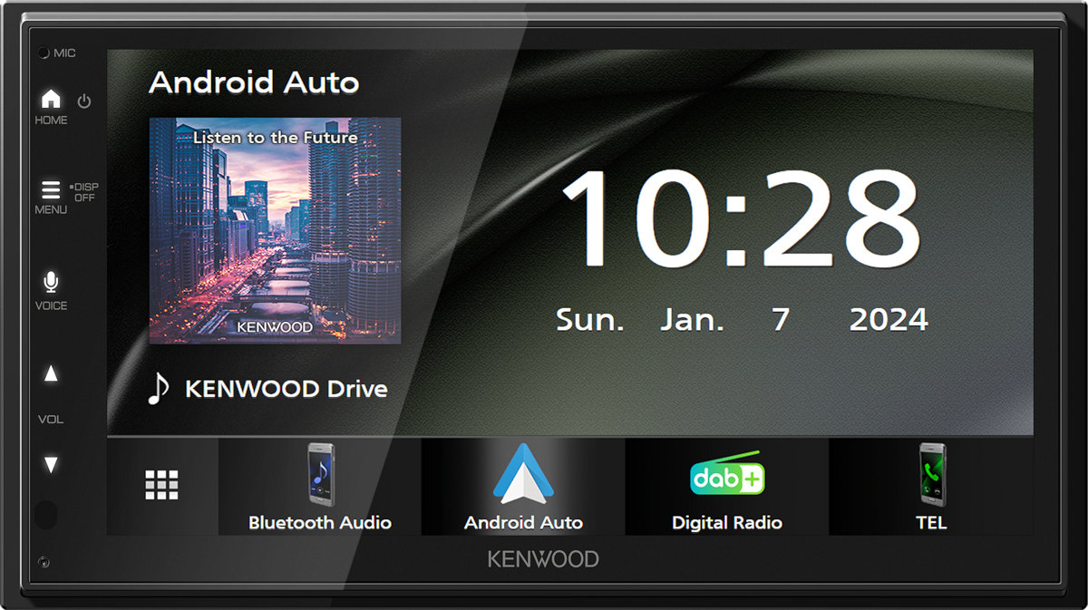 Autoradio monitor 2 din Kenwood DMX5023DABS, Bluetooth, DAB, USB, Apple CarPlay e Android Auto, GPS Integrato