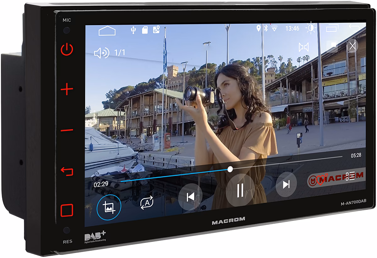 Sintomonitor Macrom M-AN700DAB, Sistema Operativo Android 10, GPS Integrato