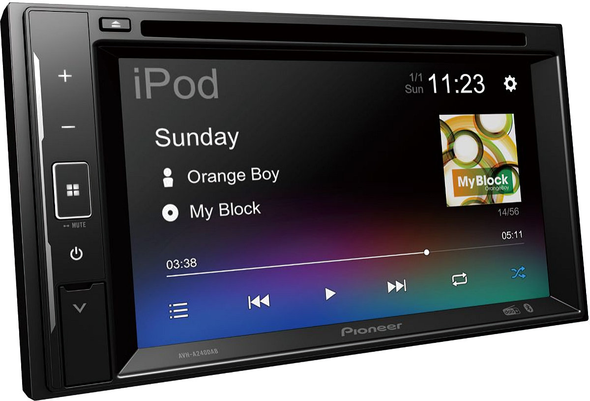 Monitor autoradio Pioneer AVH-A240DAB, sintomonitor 2 din, mirroring smartphone, bluetooth, dab, cd dvd, usb, aux-in, uscite rca.